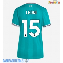 Camisa de time de futebol Liverpool Giovanni Leoni #15 Replicas 3º Equipamento Feminina 2025-26 Manga Curta